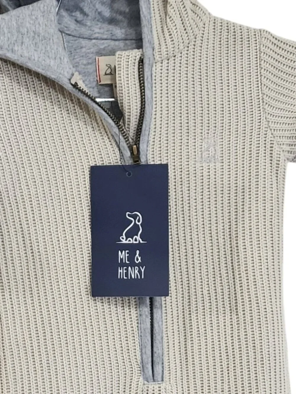 NWT - ME & HENRY Beige Long Sleeve Hooded Romper - Size 3/6m